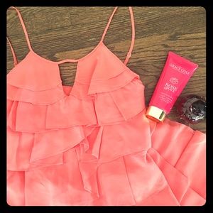 🚫SOLD! BCBG Coral 100% Silk Pleated Dress Size 0